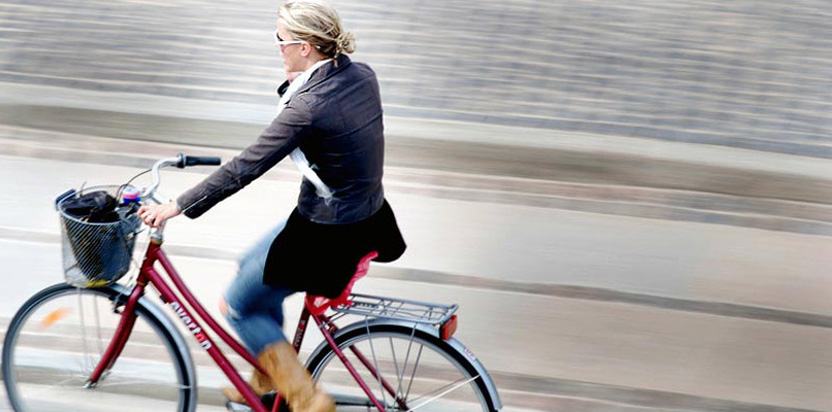 Girl at bike in Copenhagen